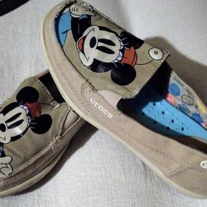 Disney Crocs Minnie Mouse Slip On Loafers Canvas